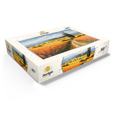 Golden Fields of Tuscany with Cypress Trees 500 Jigsaw Puzzle box view1