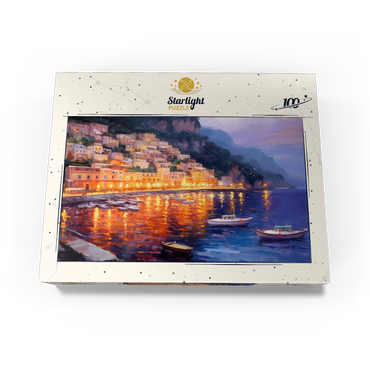 Positano at Twilight with Reflections 100 Jigsaw Puzzle box view3