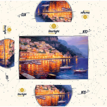 Positano at Twilight with Reflections 100 Jigsaw Puzzle box 3D Modell