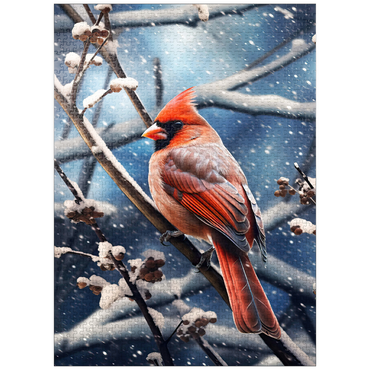 puzzleplate Northern Cardinal in Winter Snow 1000 Jigsaw Puzzle