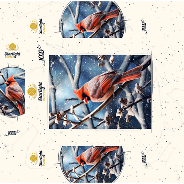 Northern Cardinal in Winter Snow 1000 Jigsaw Puzzle box 3D Modell