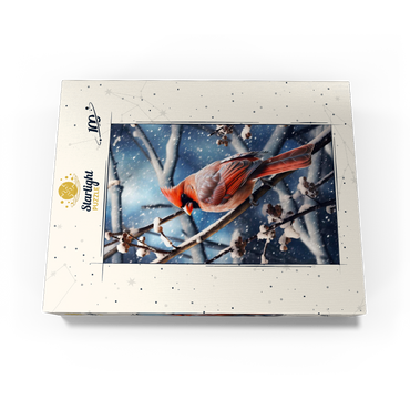 Northern Cardinal in Winter Snow 100 Jigsaw Puzzle box view3