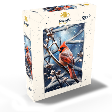 Northern Cardinal in Winter Snow 500 Jigsaw Puzzle box view2