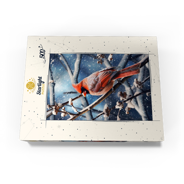 Northern Cardinal in Winter Snow 500 Jigsaw Puzzle box view3