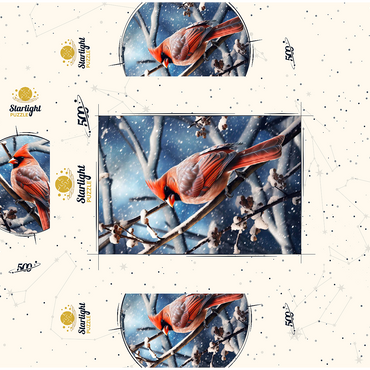 Northern Cardinal in Winter Snow 500 Jigsaw Puzzle box 3D Modell