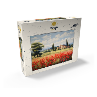 Tuscan Countryside with Red Poppy Field 1000 Jigsaw Puzzle box view2