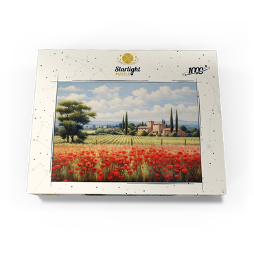 Tuscan Countryside with Red Poppy Field 1000 Jigsaw Puzzle box view3