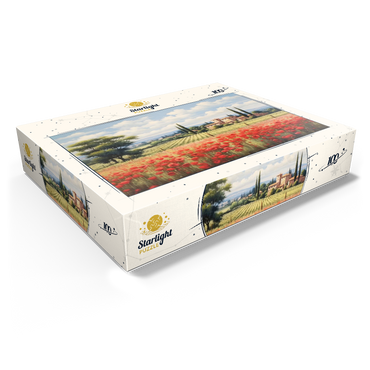 Tuscan Countryside with Red Poppy Field 100 Jigsaw Puzzle box view1
