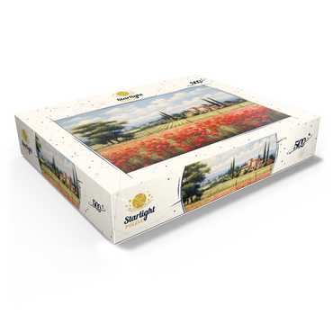 Tuscan Countryside with Red Poppy Field 500 Jigsaw Puzzle box view1