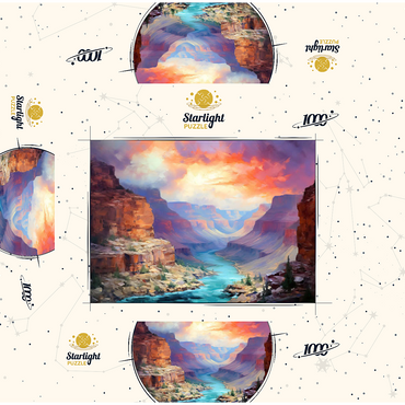 Grand Canyon Sunset Over Colorado River 1000 Jigsaw Puzzle box 3D Modell