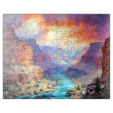 puzzleplate Grand Canyon Sunset Over Colorado River 100 Jigsaw Puzzle