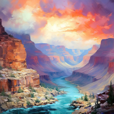 Grand Canyon Sunset Over Colorado River 100 Jigsaw Puzzle 3D Modell