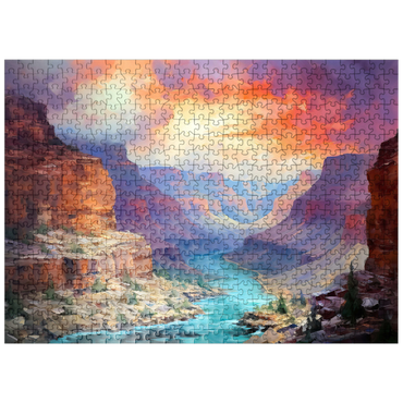 puzzleplate Grand Canyon Sunset Over Colorado River 500 Jigsaw Puzzle