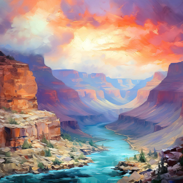 Grand Canyon Sunset Over Colorado River 500 Jigsaw Puzzle 3D Modell