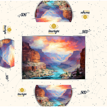 Grand Canyon Sunset Over Colorado River 500 Jigsaw Puzzle box 3D Modell