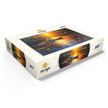 Sunlit Canoe Ride on a Serene Lake 1000 Jigsaw Puzzle box view1