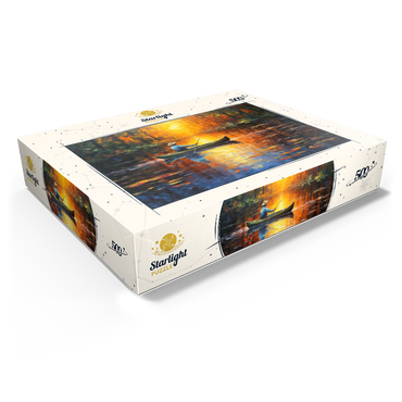Sunlit Canoe Ride on a Serene Lake 500 Jigsaw Puzzle box view1