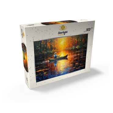 Sunlit Canoe Ride on a Serene Lake 500 Jigsaw Puzzle box view2