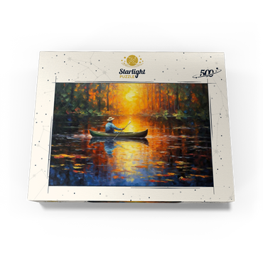 Sunlit Canoe Ride on a Serene Lake 500 Jigsaw Puzzle box view3