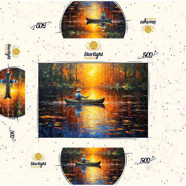 Sunlit Canoe Ride on a Serene Lake 500 Jigsaw Puzzle box 3D Modell