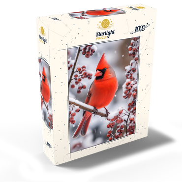 Northern Cardinal on Snowy Branch 1000 Jigsaw Puzzle box view2