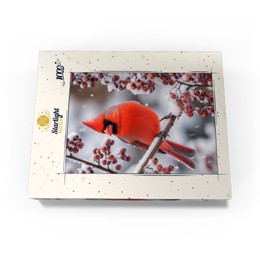 Northern Cardinal on Snowy Branch 1000 Jigsaw Puzzle box view3