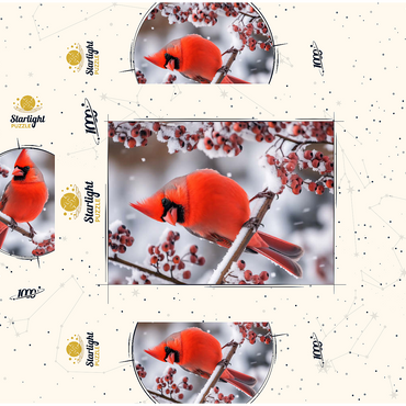 Northern Cardinal on Snowy Branch 1000 Jigsaw Puzzle box 3D Modell