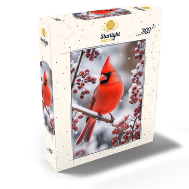 Northern Cardinal on Snowy Branch 300 Jigsaw Puzzle box view2