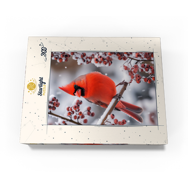 Northern Cardinal on Snowy Branch 300 Jigsaw Puzzle box view3