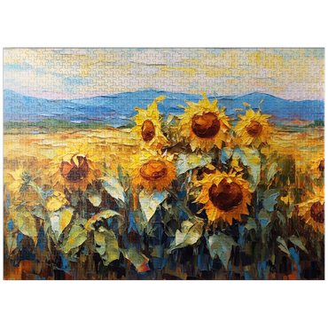 puzzleplate Golden Sunflowers in Summer Fields 1000 Jigsaw Puzzle