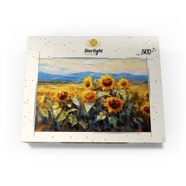 Golden Sunflowers in Summer Fields 500 Jigsaw Puzzle box view3