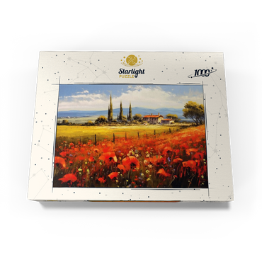 Poppy Fields in Tuscan Countryside 1000 Jigsaw Puzzle box view3