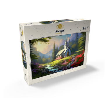 Charming Church in a Mountain Valley 100 Jigsaw Puzzle box view2