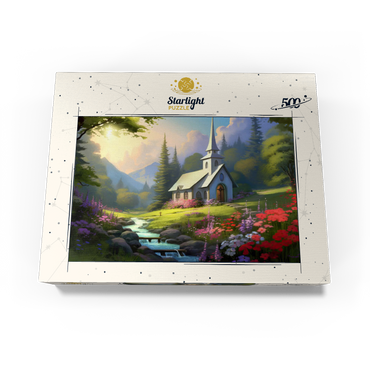 Charming Church in a Mountain Valley 500 Jigsaw Puzzle box view3
