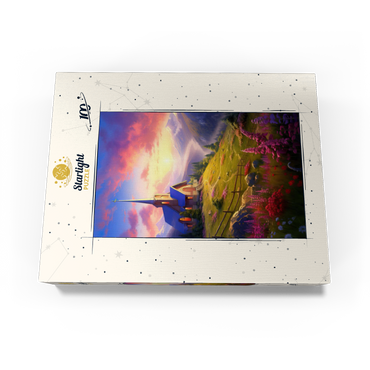 Sunset Chapel with Vibrant Mountain Scenery 100 Jigsaw Puzzle box view3