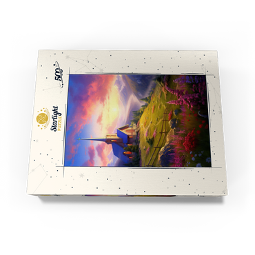 Sunset Chapel with Vibrant Mountain Scenery 500 Jigsaw Puzzle box view3