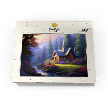 Stone Chapel in Tranquil Forest Clearing 500 Jigsaw Puzzle box view3