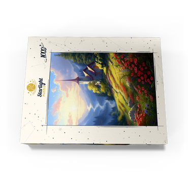 Mountain Chapel with Vibrant Meadow 1000 Jigsaw Puzzle box view3