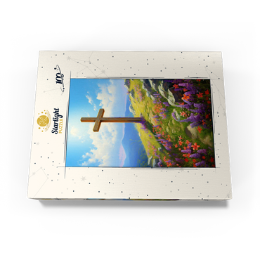 Hilltop Cross with Wildflower Bloom 100 Jigsaw Puzzle box view3