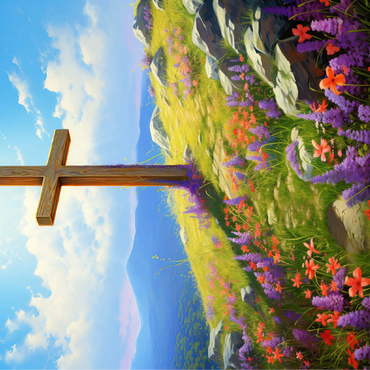 Hilltop Cross with Wildflower Bloom 100 Jigsaw Puzzle 3D Modell