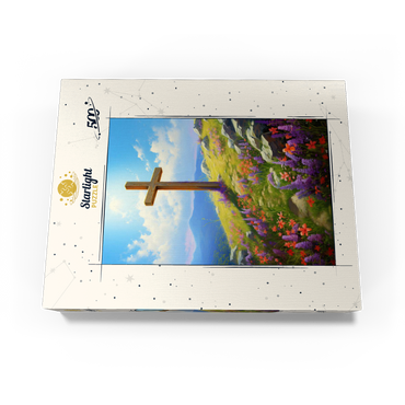 Hilltop Cross with Wildflower Bloom 500 Jigsaw Puzzle box view3
