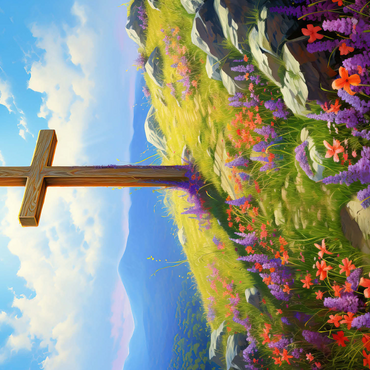 Hilltop Cross with Wildflower Bloom 500 Jigsaw Puzzle 3D Modell