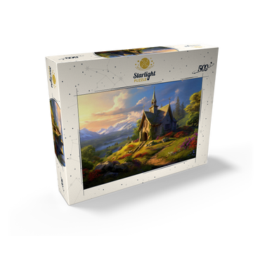Charming Stone Chapel in Mountain Valley 500 Jigsaw Puzzle box view2