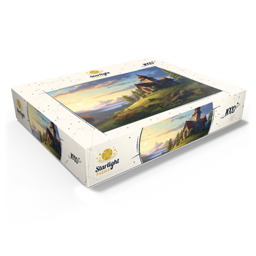 Hillside Chapel with Mountain Sunset 1000 Jigsaw Puzzle box view1
