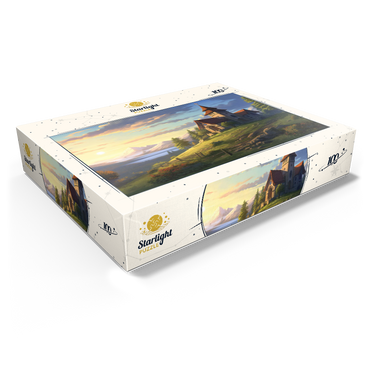 Hillside Chapel with Mountain Sunset 100 Jigsaw Puzzle box view1