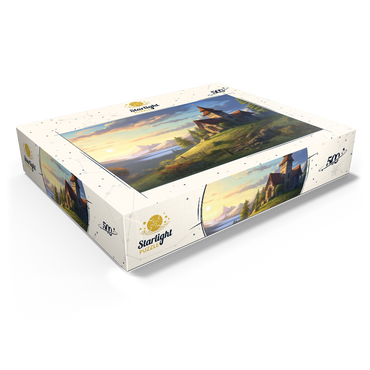 Hillside Chapel with Mountain Sunset 500 Jigsaw Puzzle box view1