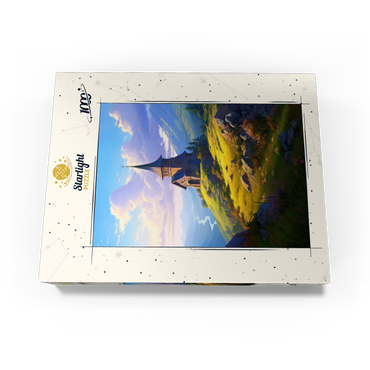 Mountain Chapel with Winding River View 1000 Jigsaw Puzzle box view3