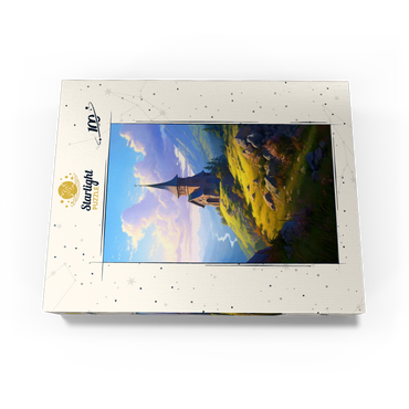 Mountain Chapel with Winding River View 100 Jigsaw Puzzle box view3