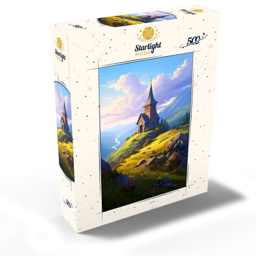 Mountain Chapel with Winding River View 500 Jigsaw Puzzle box view2