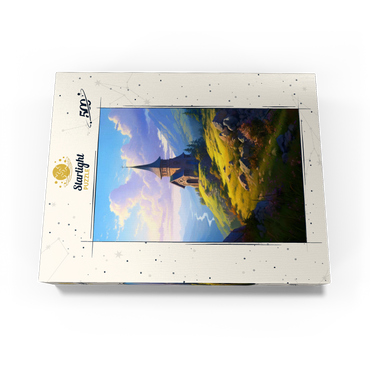 Mountain Chapel with Winding River View 500 Jigsaw Puzzle box view3
